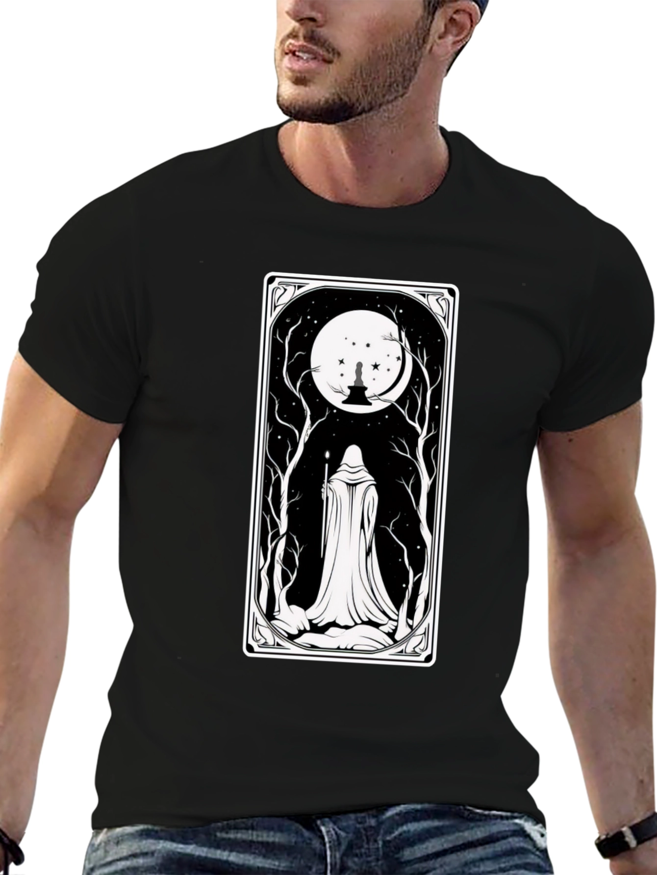 Mystic Night Tarot Card T-Shirt