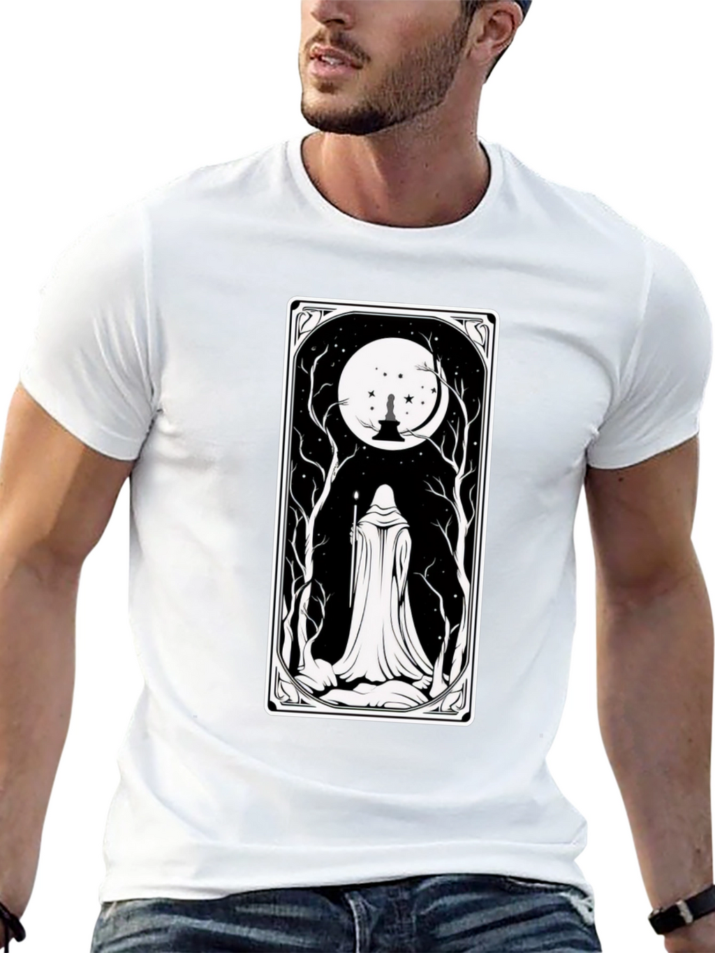 Mystic Night Tarot Card T-Shirt