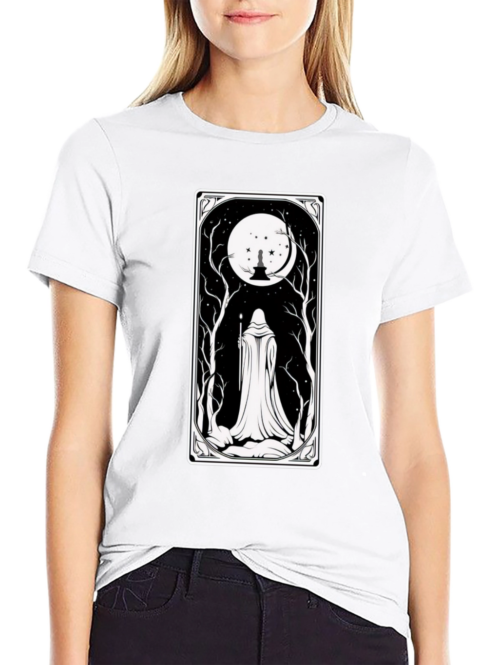 Mystic Night Tarot Card T-Shirt