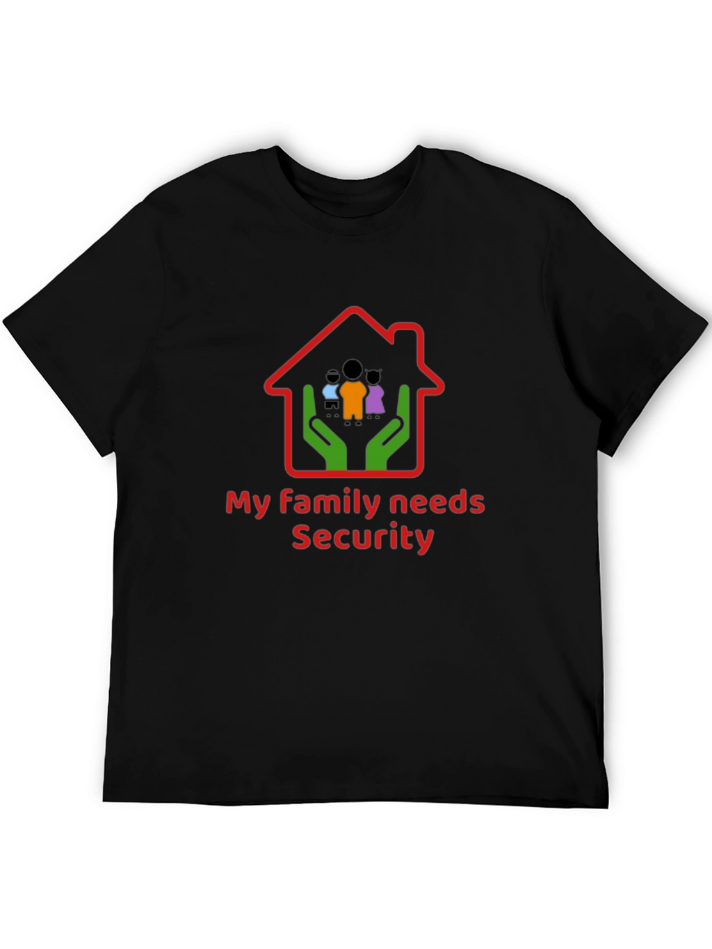 Family Security T-Shirt - Black Cotton Graphic Tee