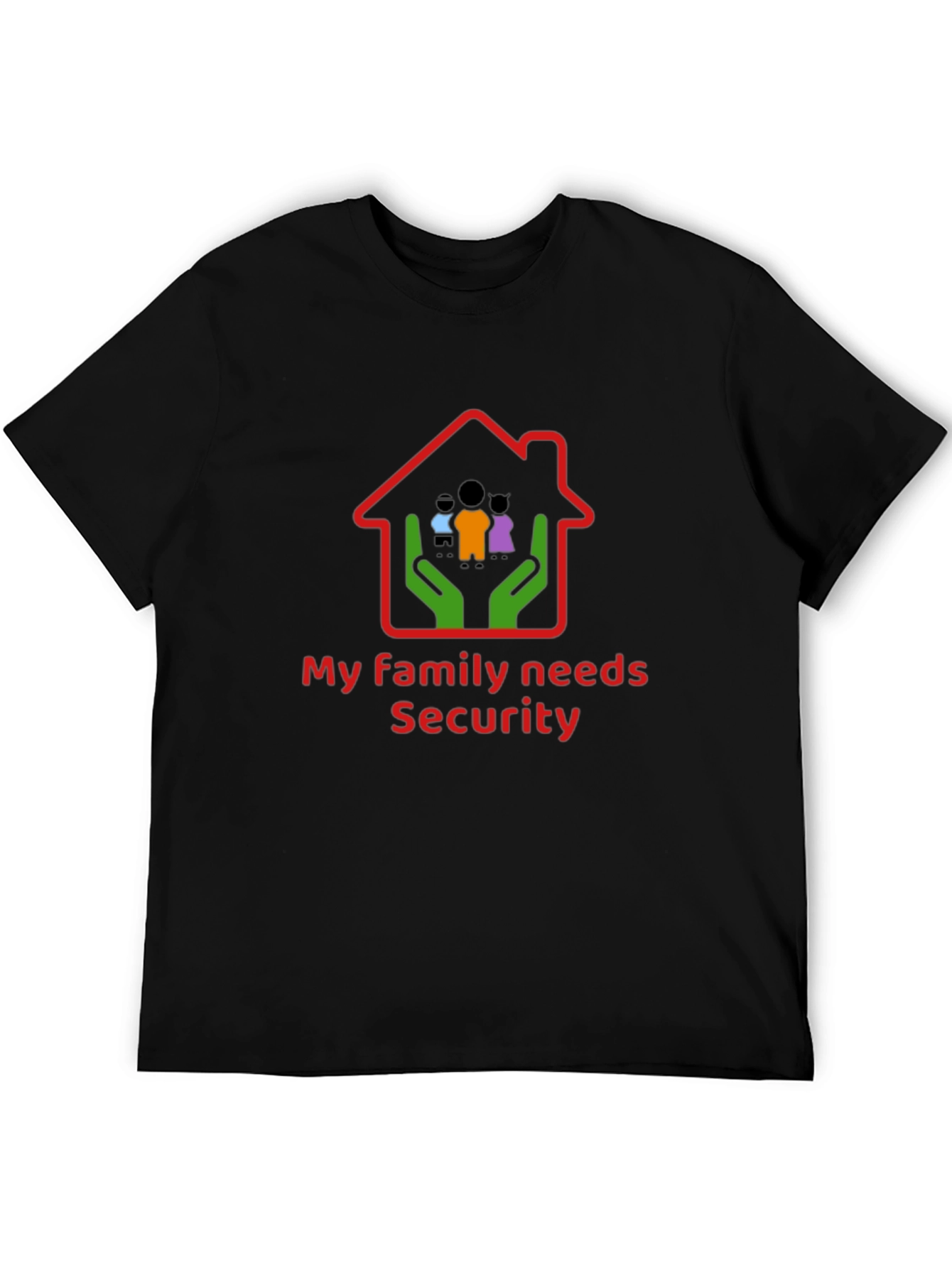 Family Security T-Shirt - Black Cotton Graphic Tee