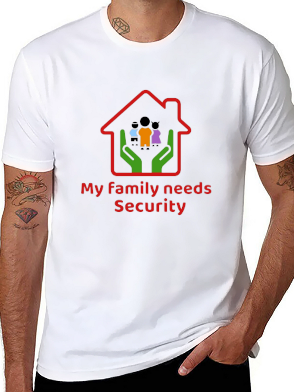 Family Security T-Shirt - Black Cotton Graphic Tee