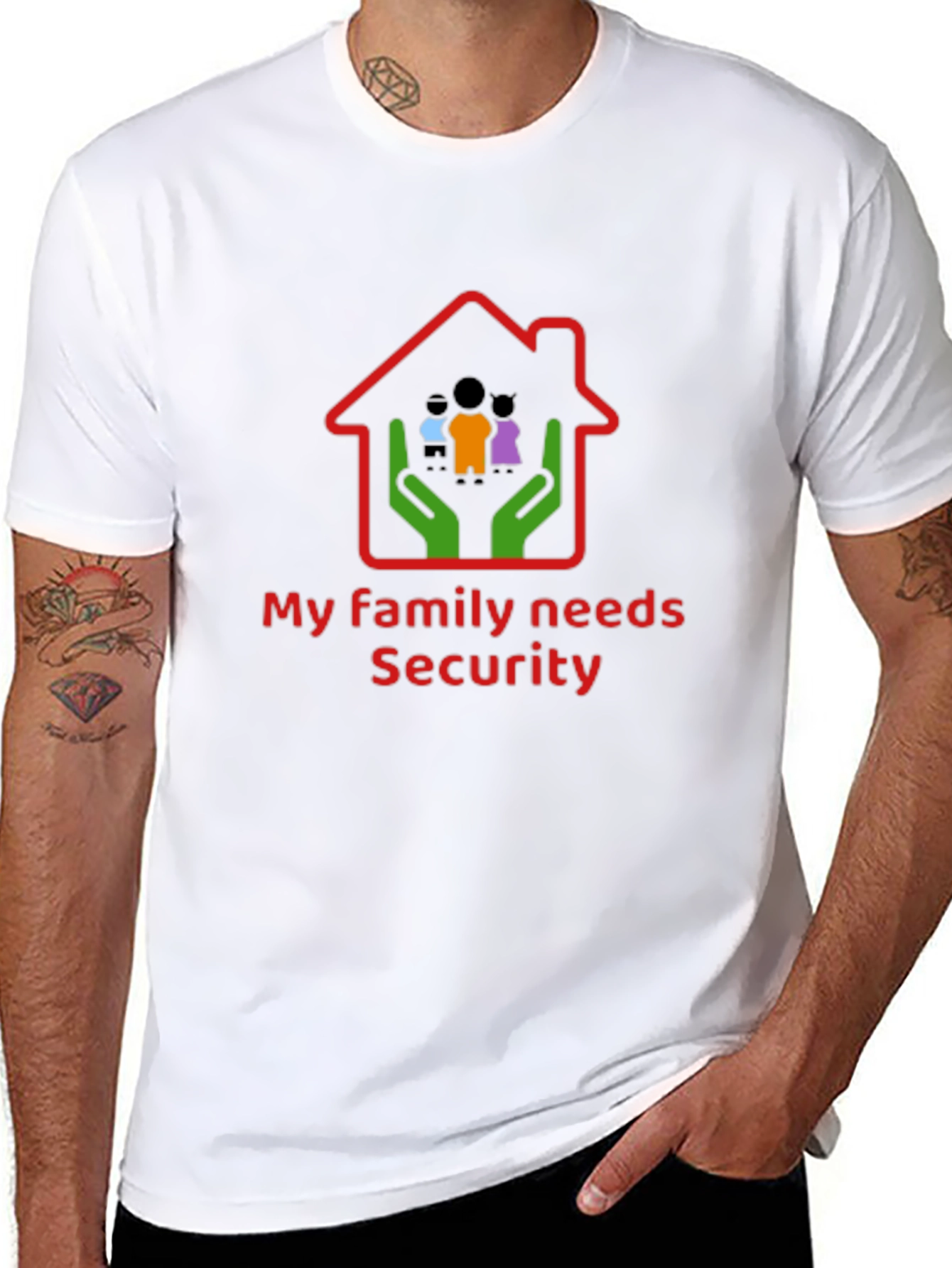 Family Security T-Shirt - Black Cotton Graphic Tee