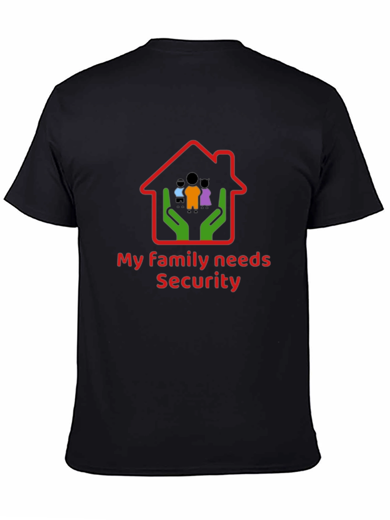 Family Security T-Shirt - Black Cotton Graphic Tee
