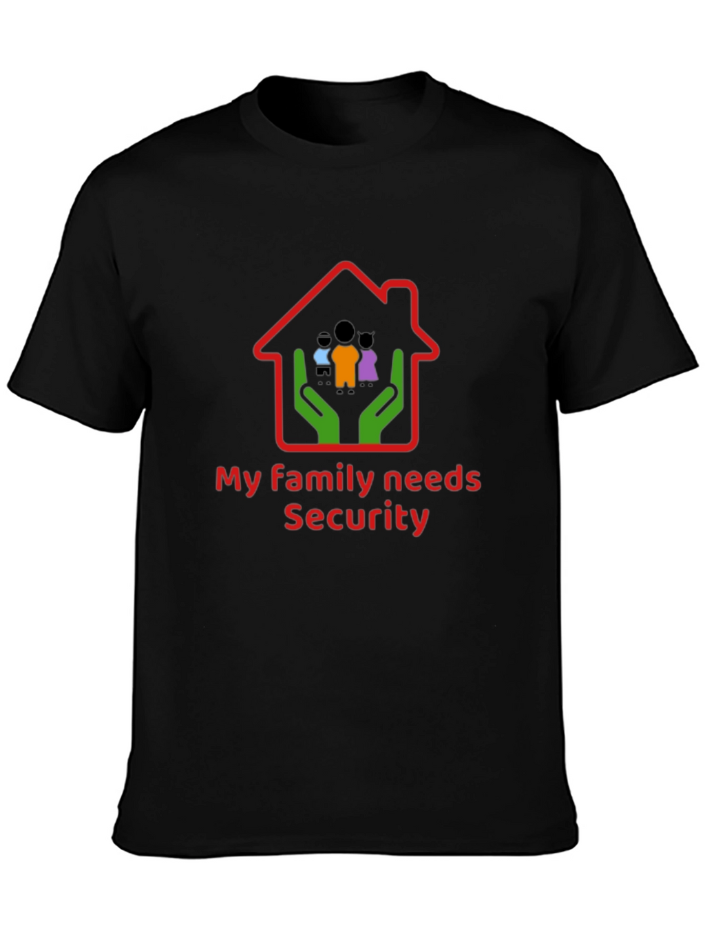 Family Security T-Shirt - Black Cotton Graphic Tee