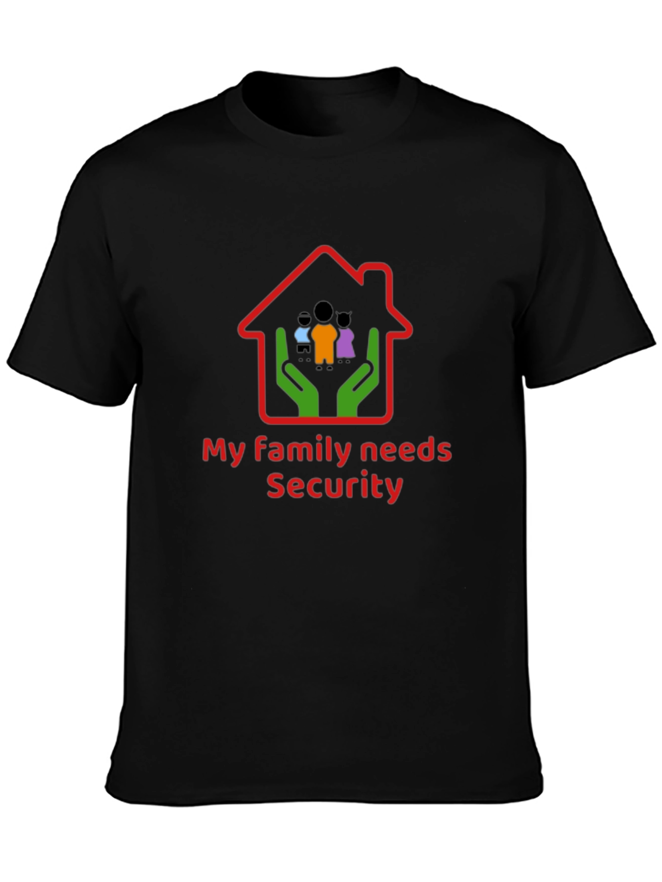 Family Security T-Shirt - Black Cotton Graphic Tee