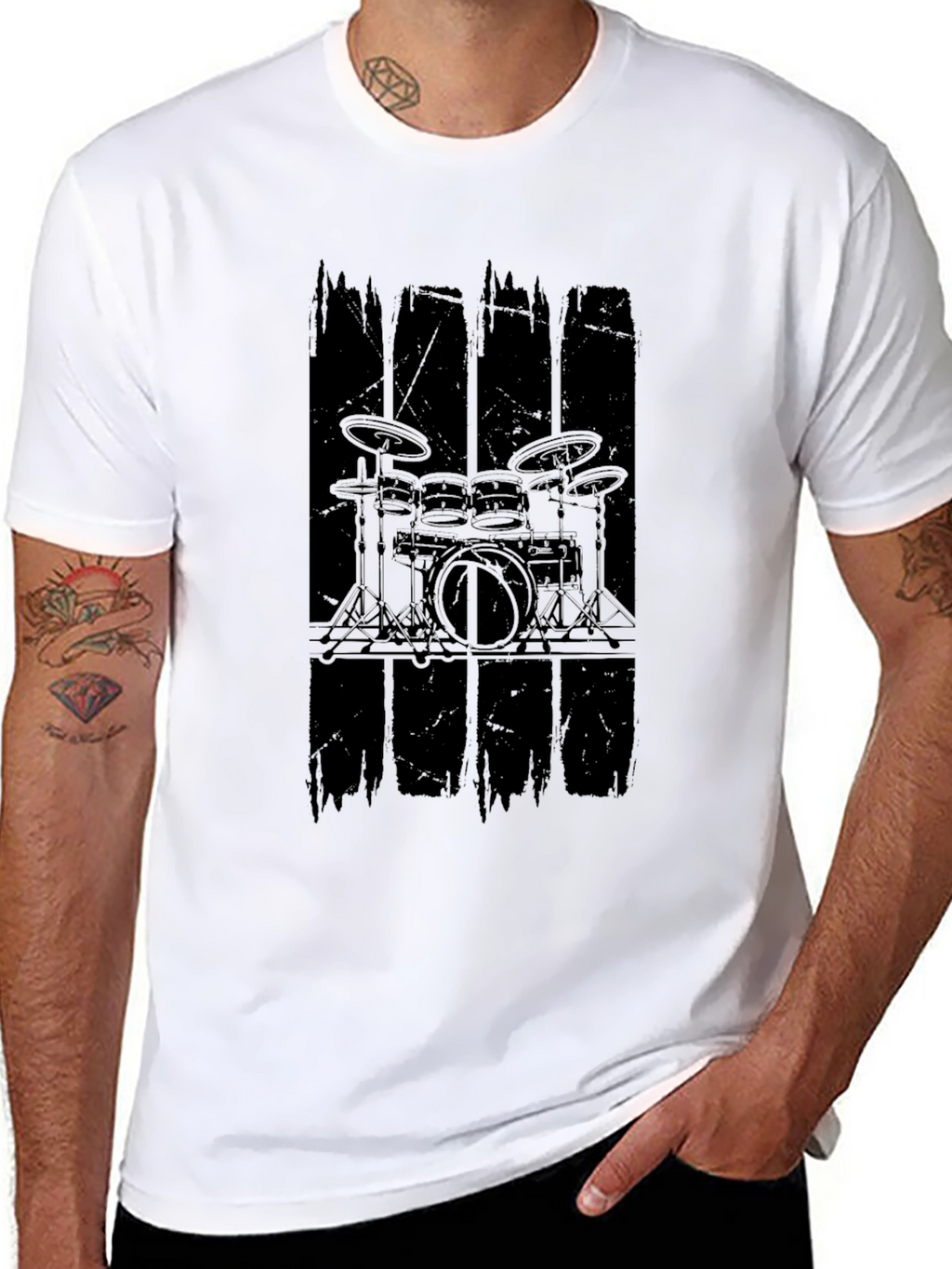 Drum Kit Graphic Black T-Shirt