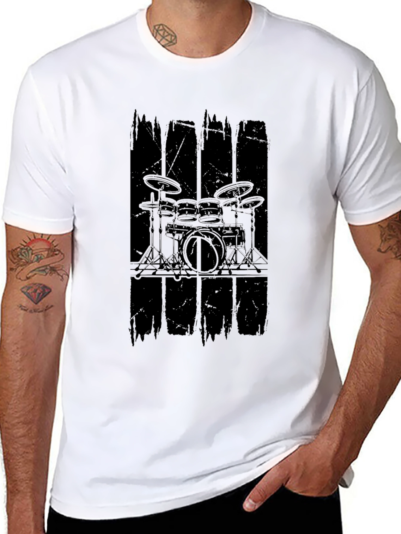 Drum Kit Graphic Black T-Shirt