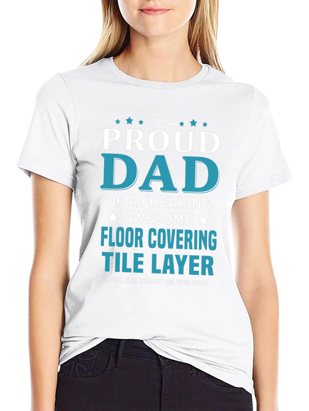 Proud Dad Floor Covering Tile Layer Graphic T-Shirt