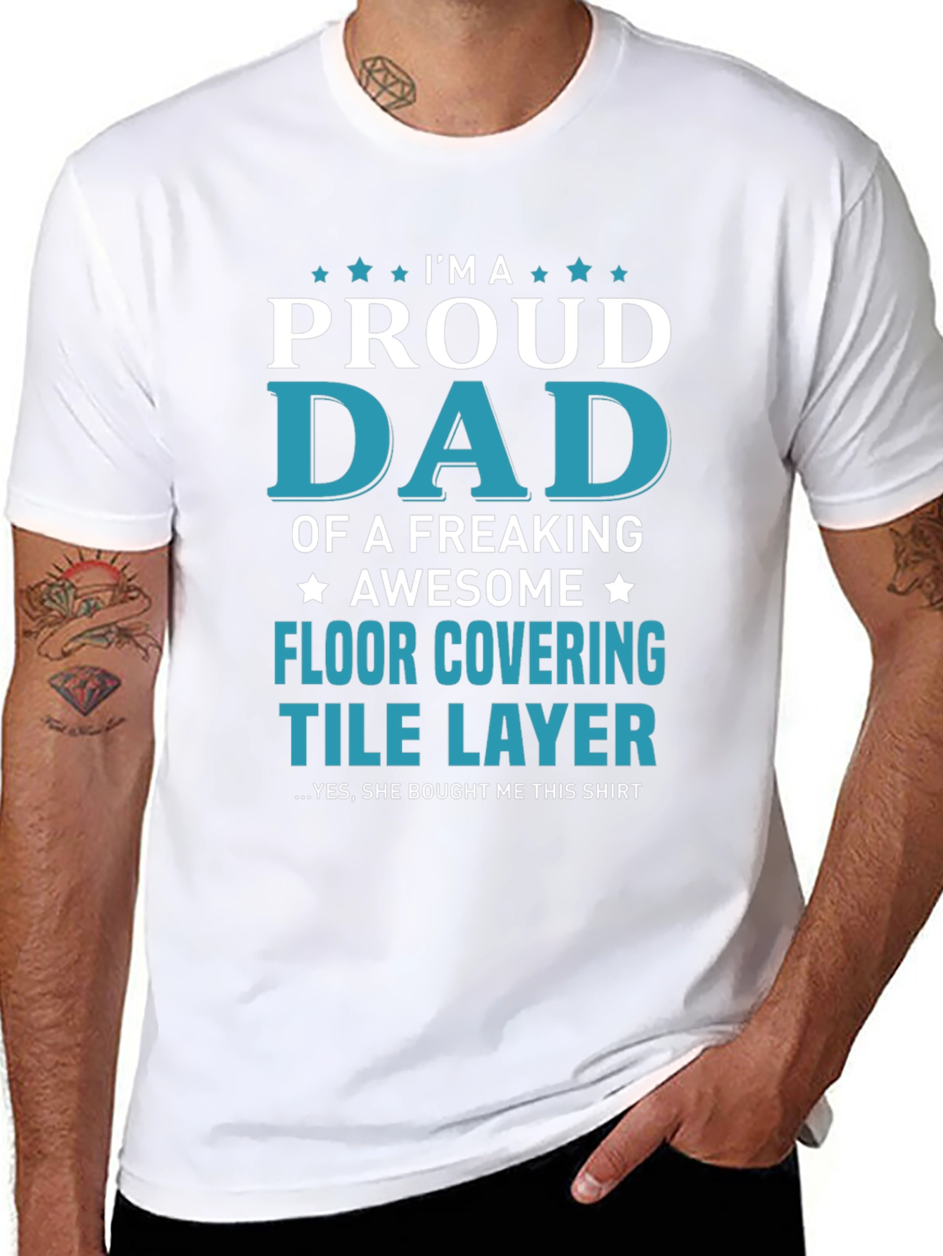 Proud Dad Floor Covering Tile Layer Graphic T-Shirt