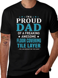 Proud Dad Floor Covering Tile Layer Graphic T-Shirt