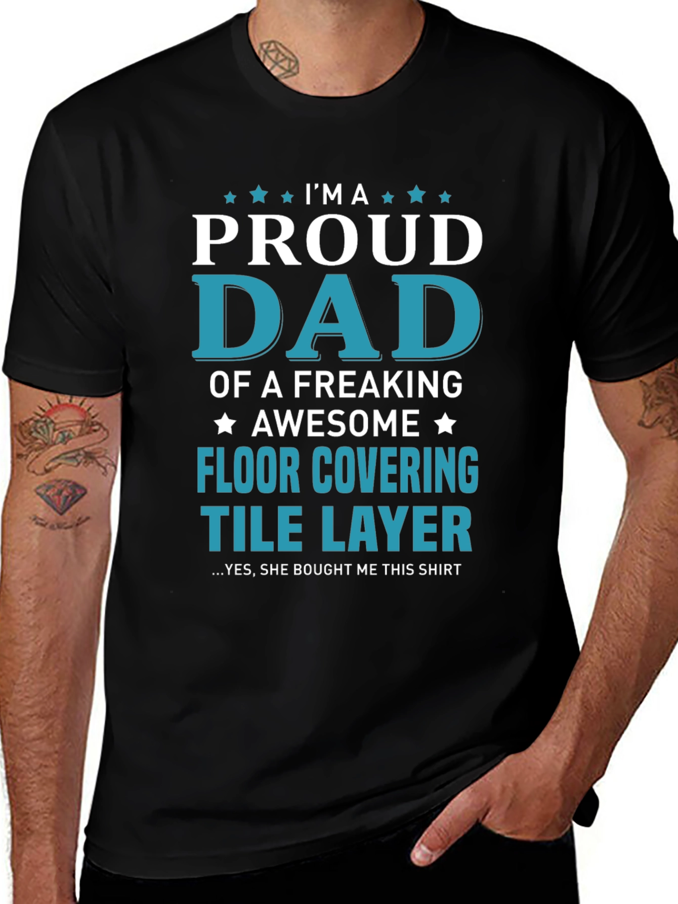 Proud Dad Floor Covering Tile Layer Graphic T-Shirt