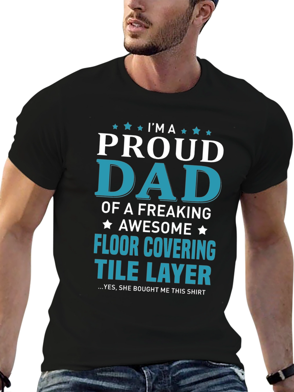 Proud Dad Floor Covering Tile Layer Graphic T-Shirt