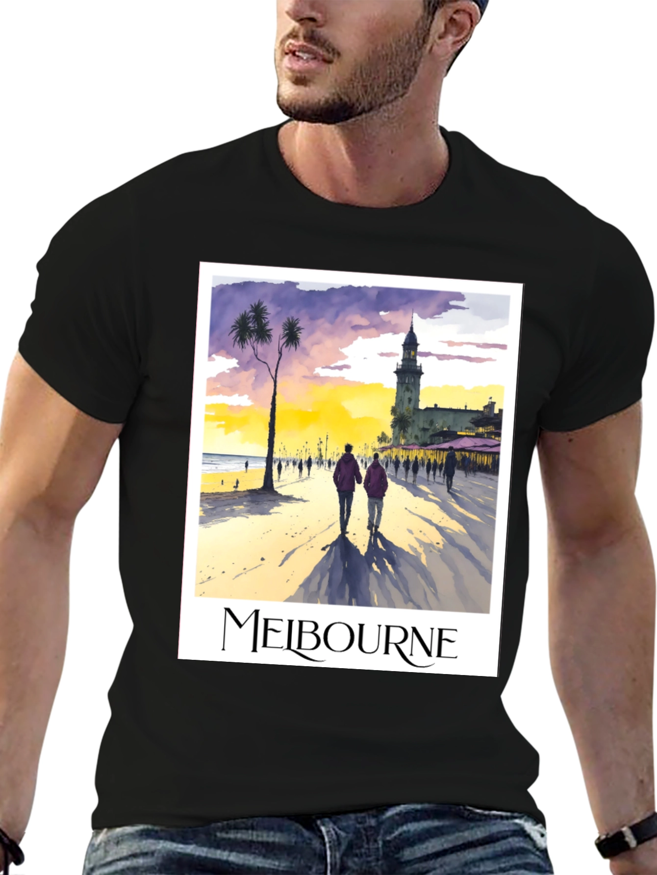 Melbourne Beach Scene Graphic Tee