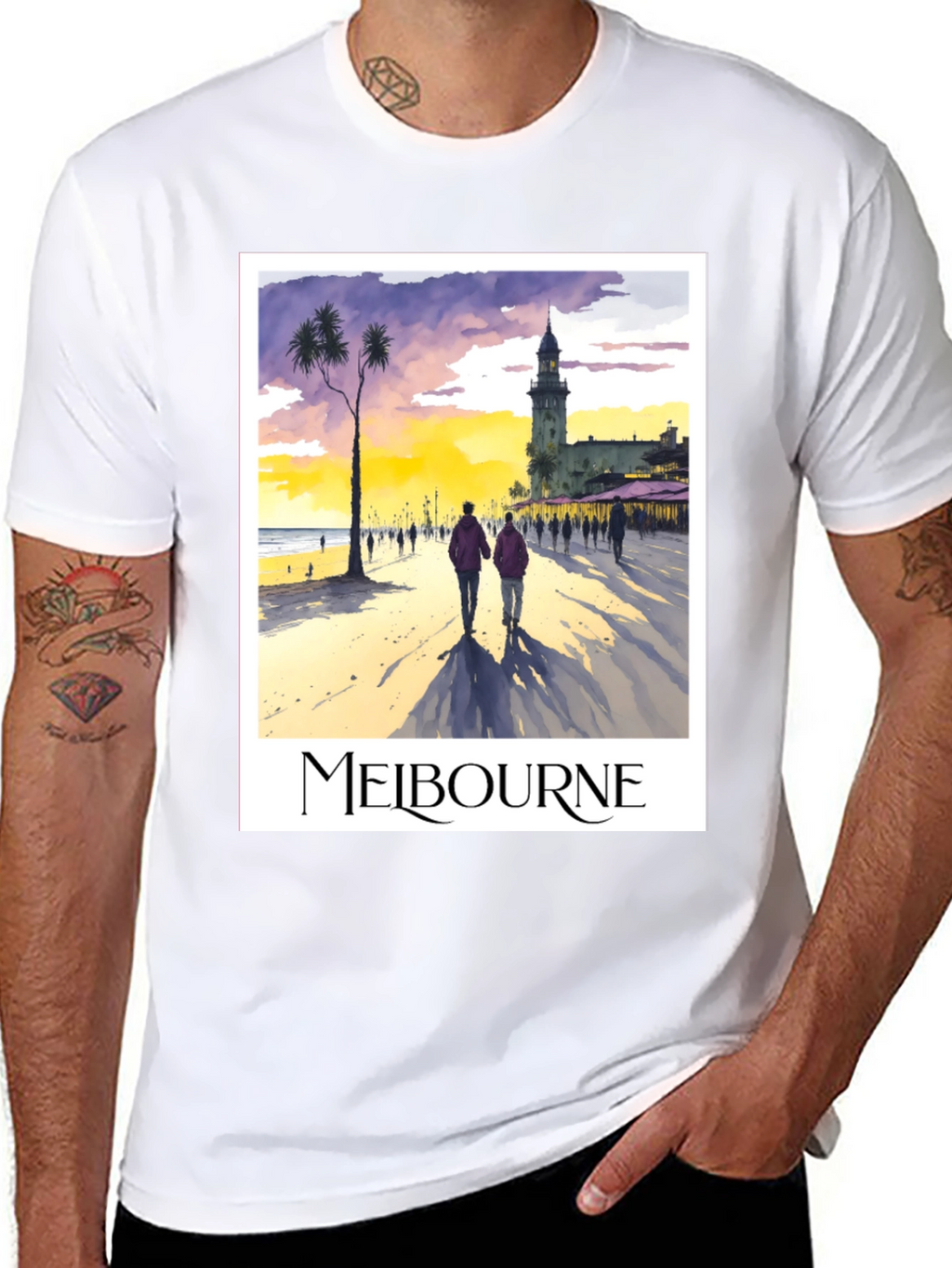 Melbourne Beach Scene Graphic Tee