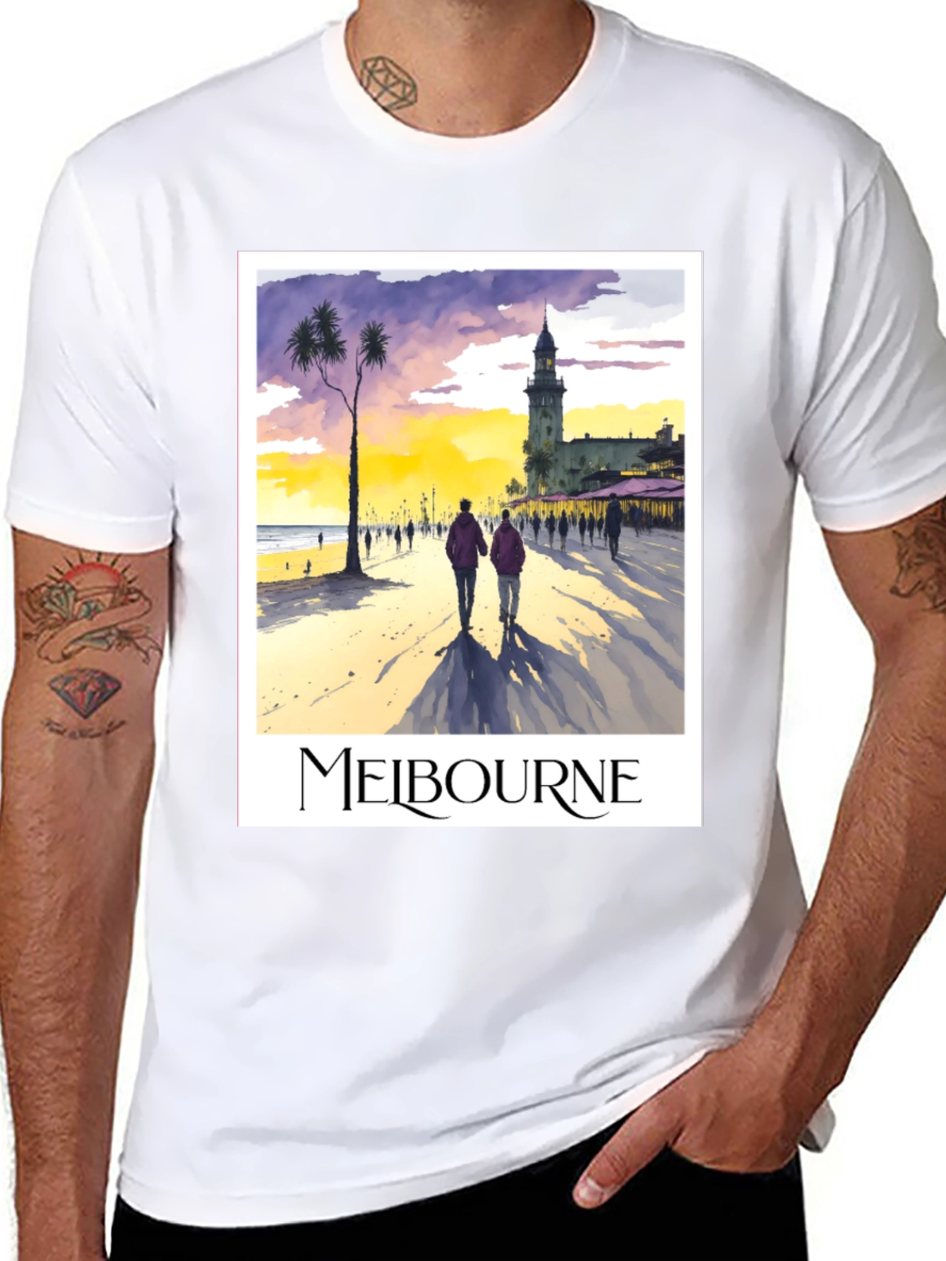 Melbourne Beach Scene Graphic Tee