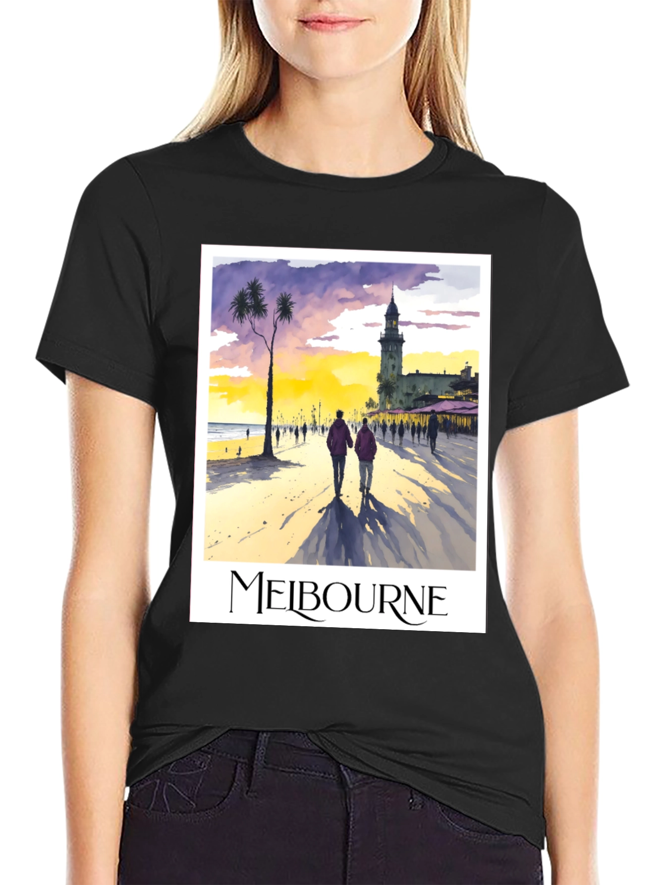 Melbourne Beach Scene Graphic Tee