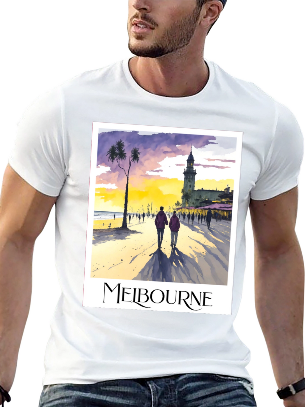 Melbourne Beach Scene Graphic Tee