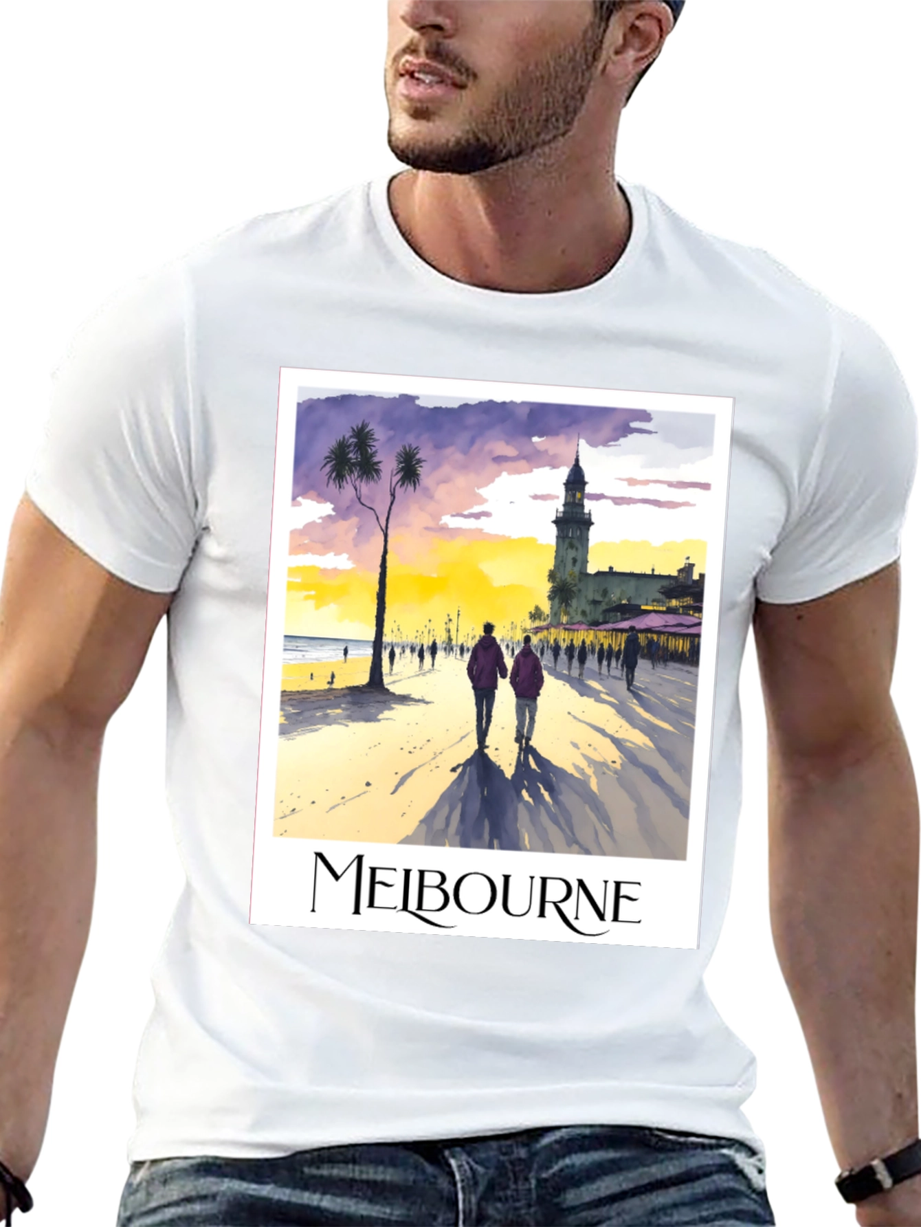 Melbourne Beach Scene Graphic Tee