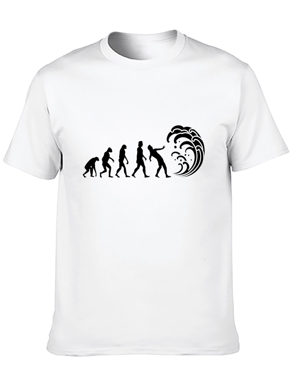 Evolution of Surfing Black T-Shirt