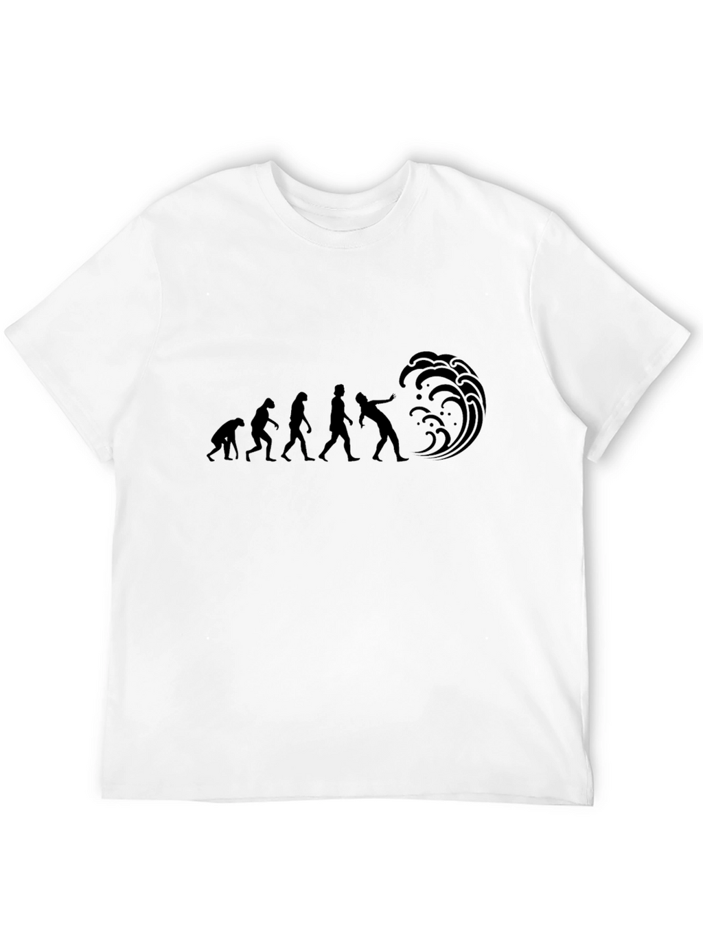 Evolution of Surfing Black T-Shirt