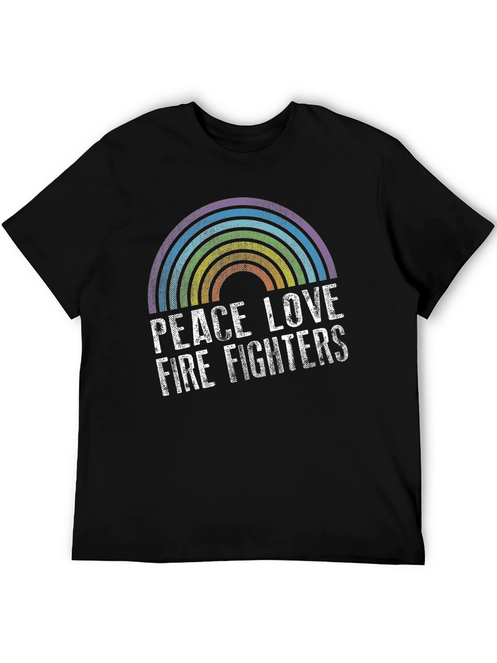 Peace Love Firefighters Rainbow Graphic Tee