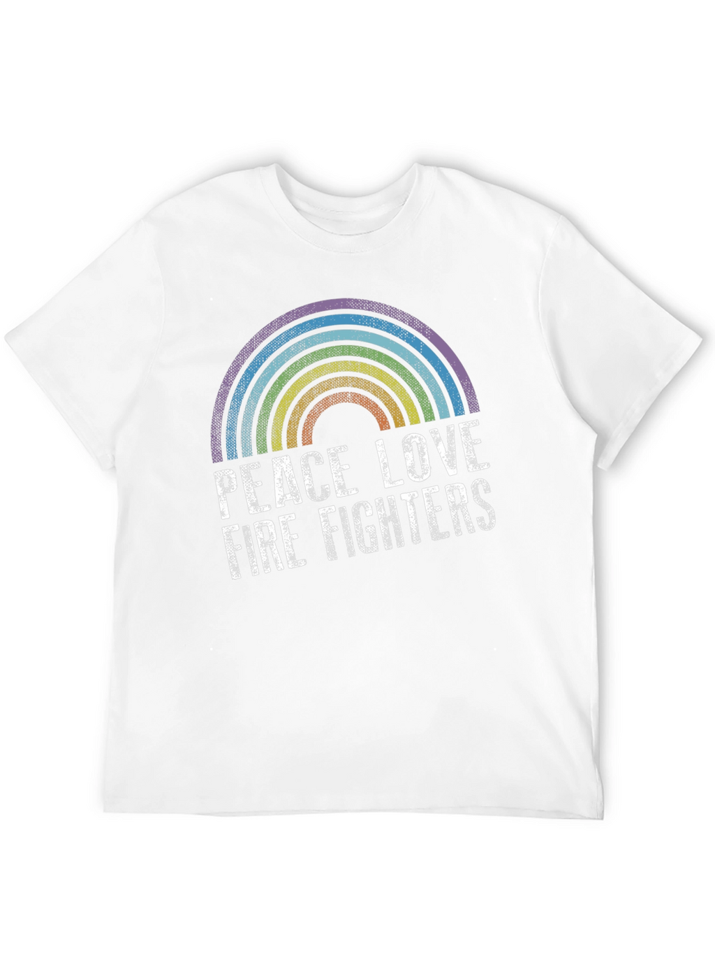 Peace Love Firefighters Rainbow Graphic Tee