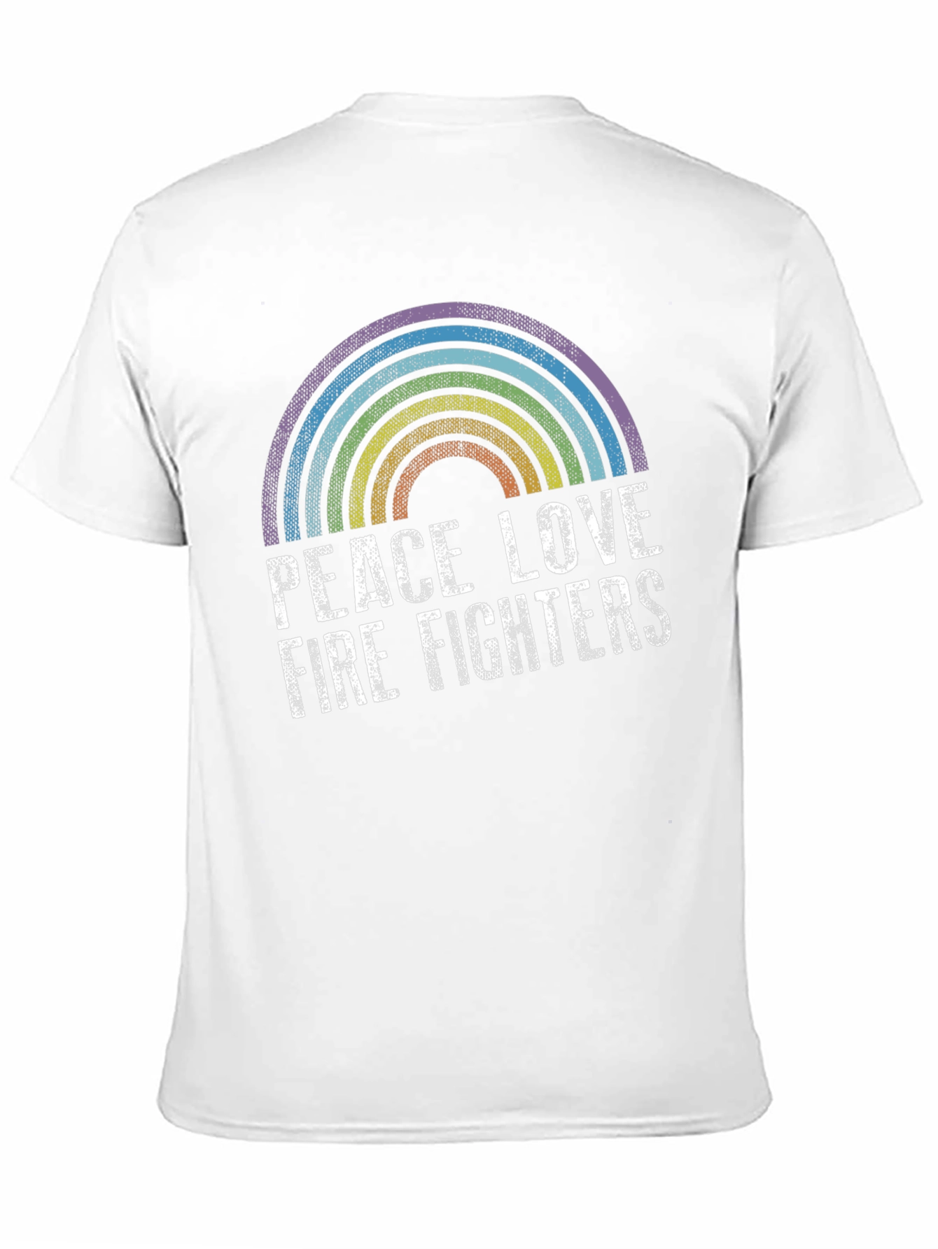 Peace Love Firefighters Rainbow Graphic Tee