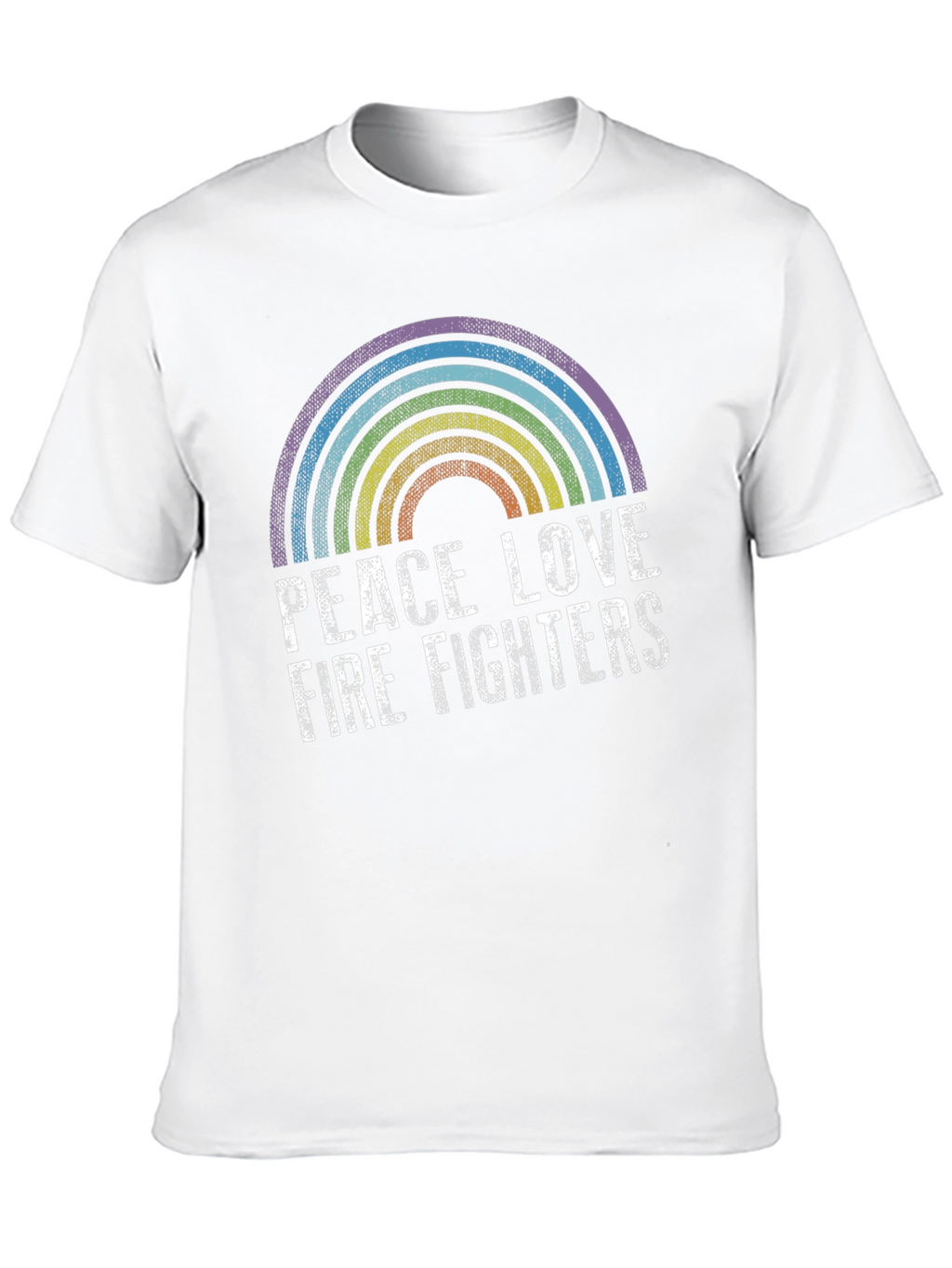 Peace Love Firefighters Rainbow Graphic Tee