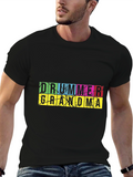 Drummer Grandma Graphic T-Shirt - Black