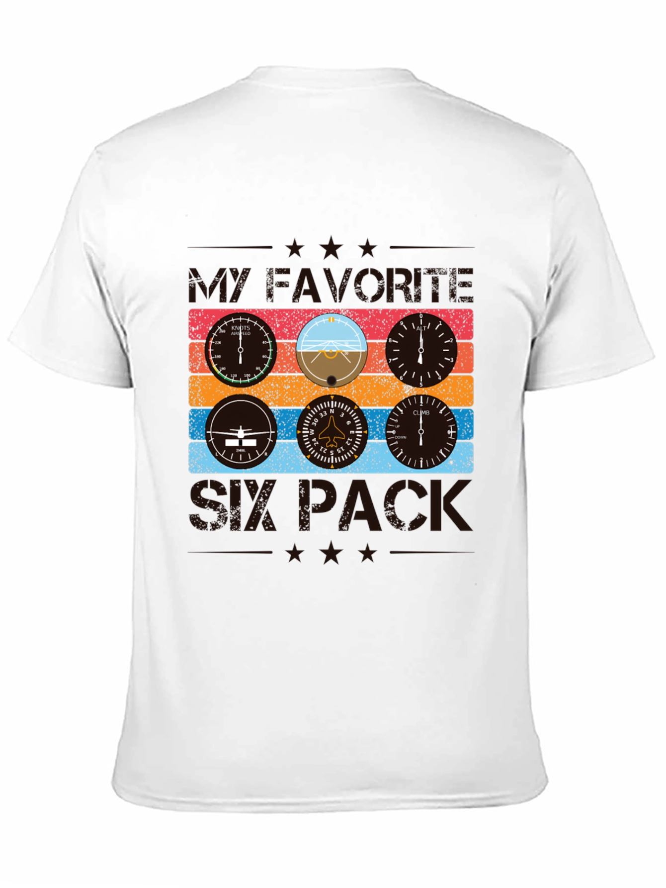 Pilot Six Pack Graphic T-Shirt - Aviation Lover Tee
