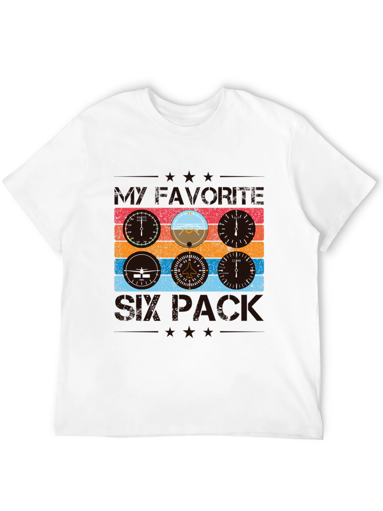 Pilot Six Pack Graphic T-Shirt - Aviation Lover Tee