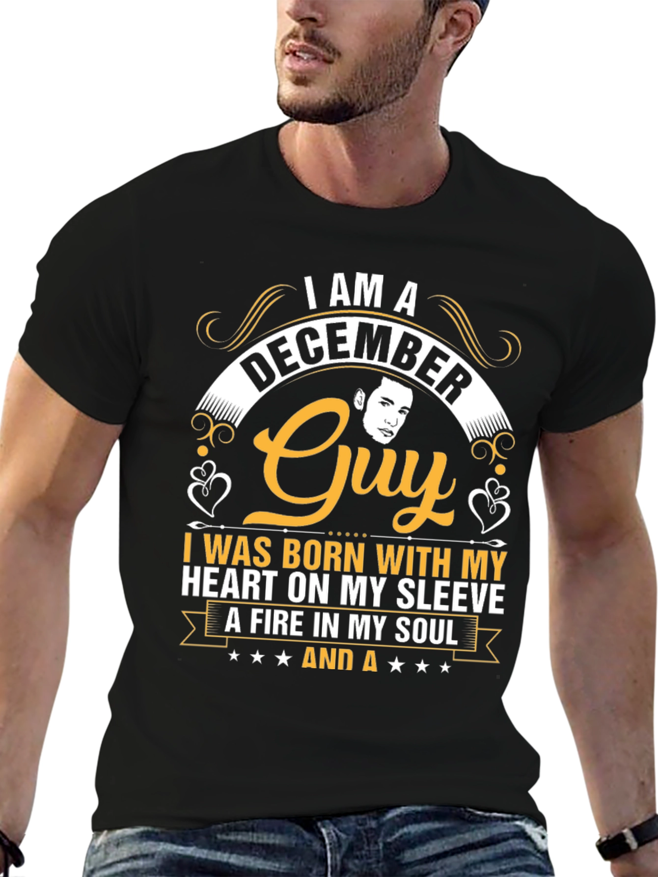 December Guy T-Shirt - Heart on Sleeve Fire in Soul