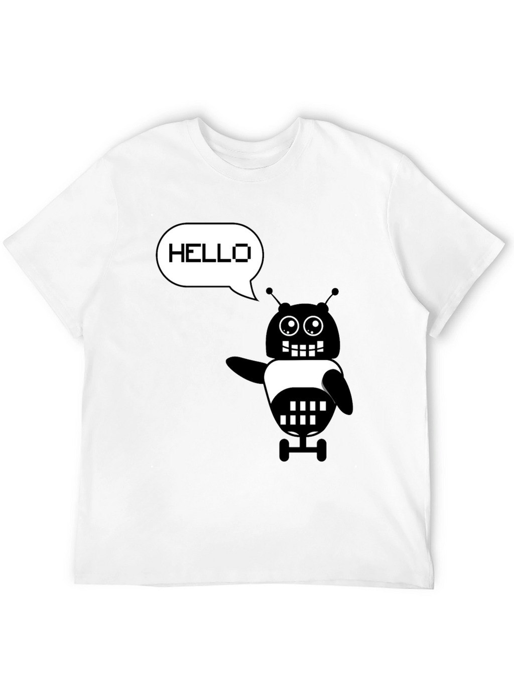 Hello Robot Graphic T-Shirt - Black