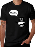 Hello Robot Graphic T-Shirt - Black