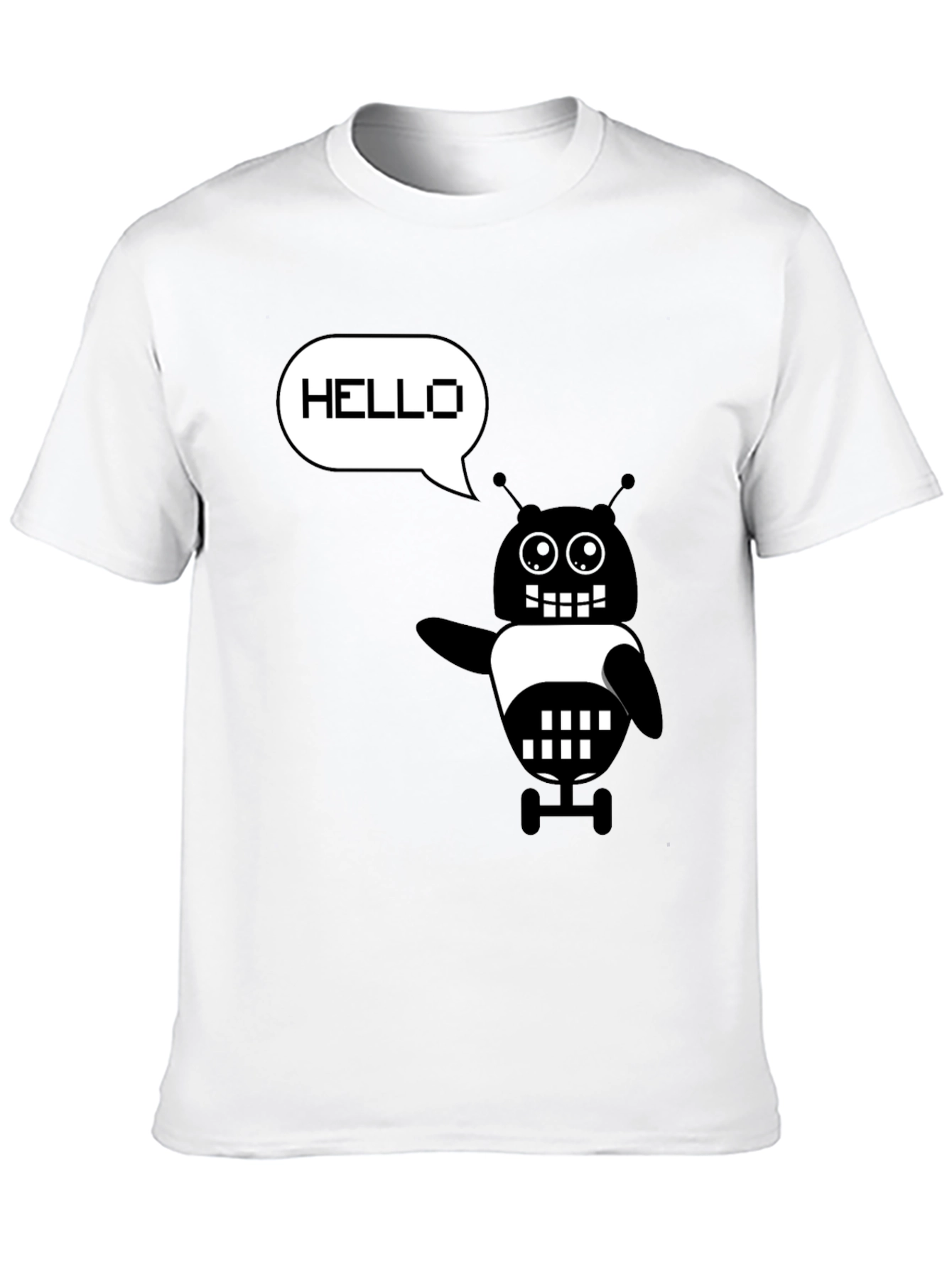 Hello Robot Graphic T-Shirt - Black