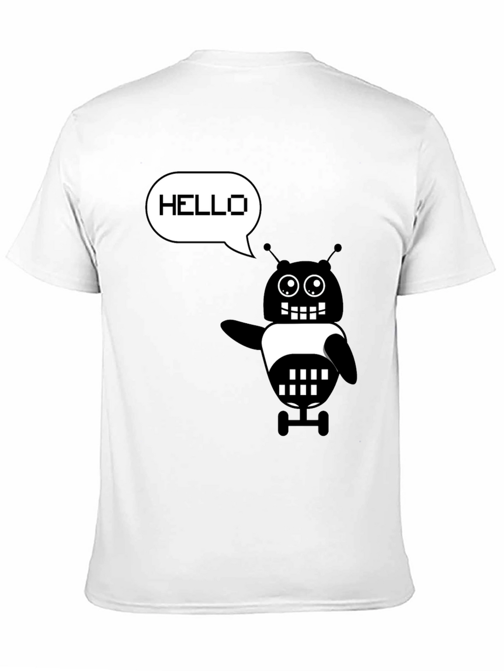 Hello Robot Graphic T-Shirt - Black
