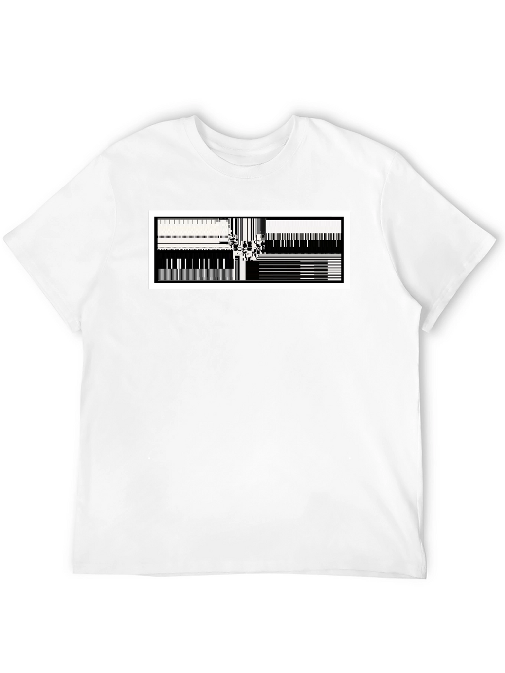Abstract Music T-Shirt - Black Cotton Blend Modern Design