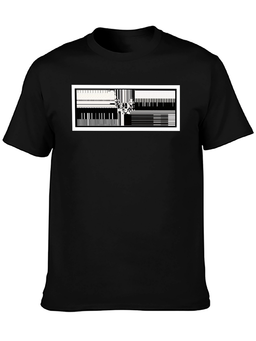 Abstract Music T-Shirt - Black Cotton Blend Modern Design
