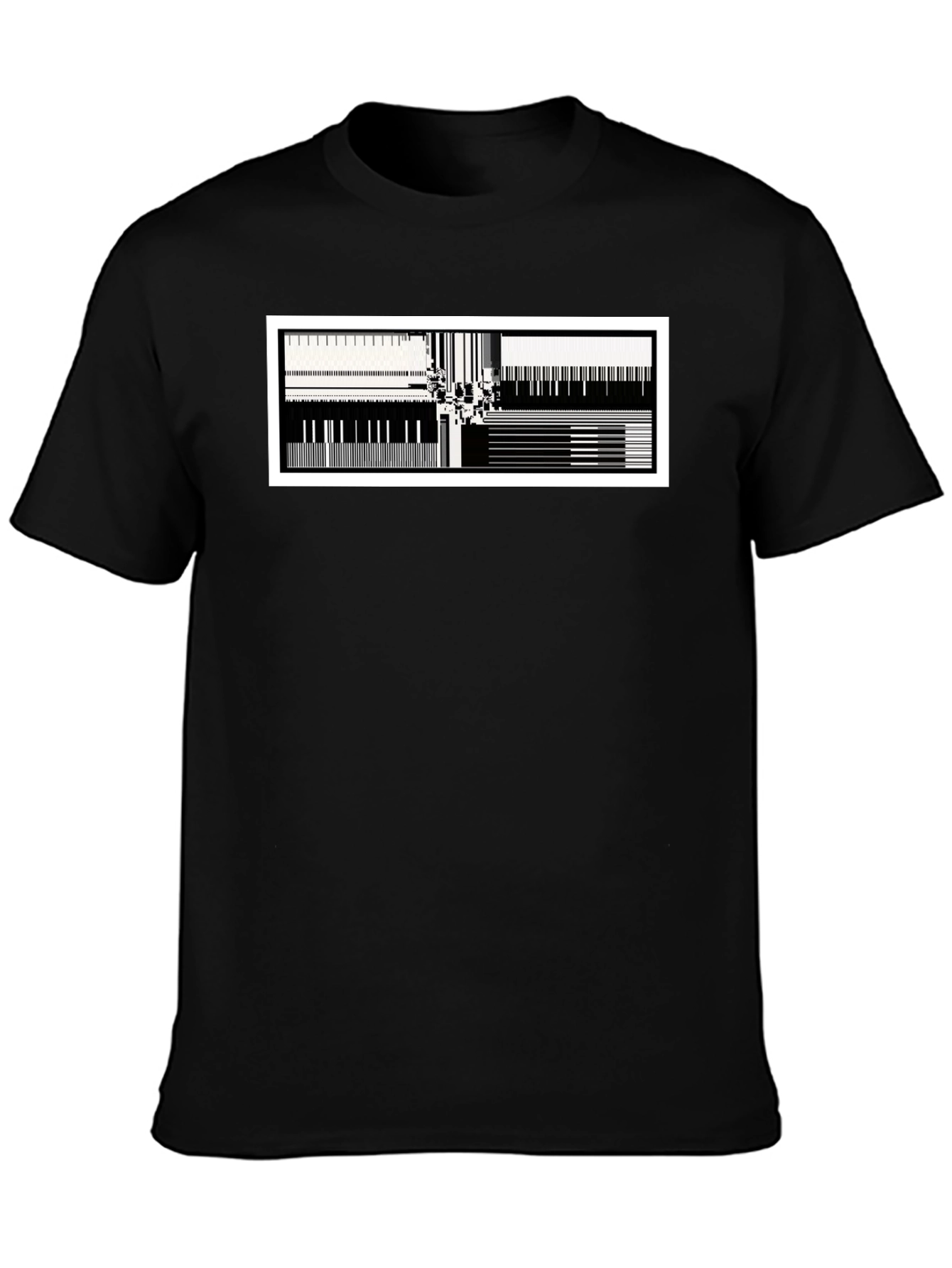 Abstract Music T-Shirt - Black Cotton Blend Modern Design