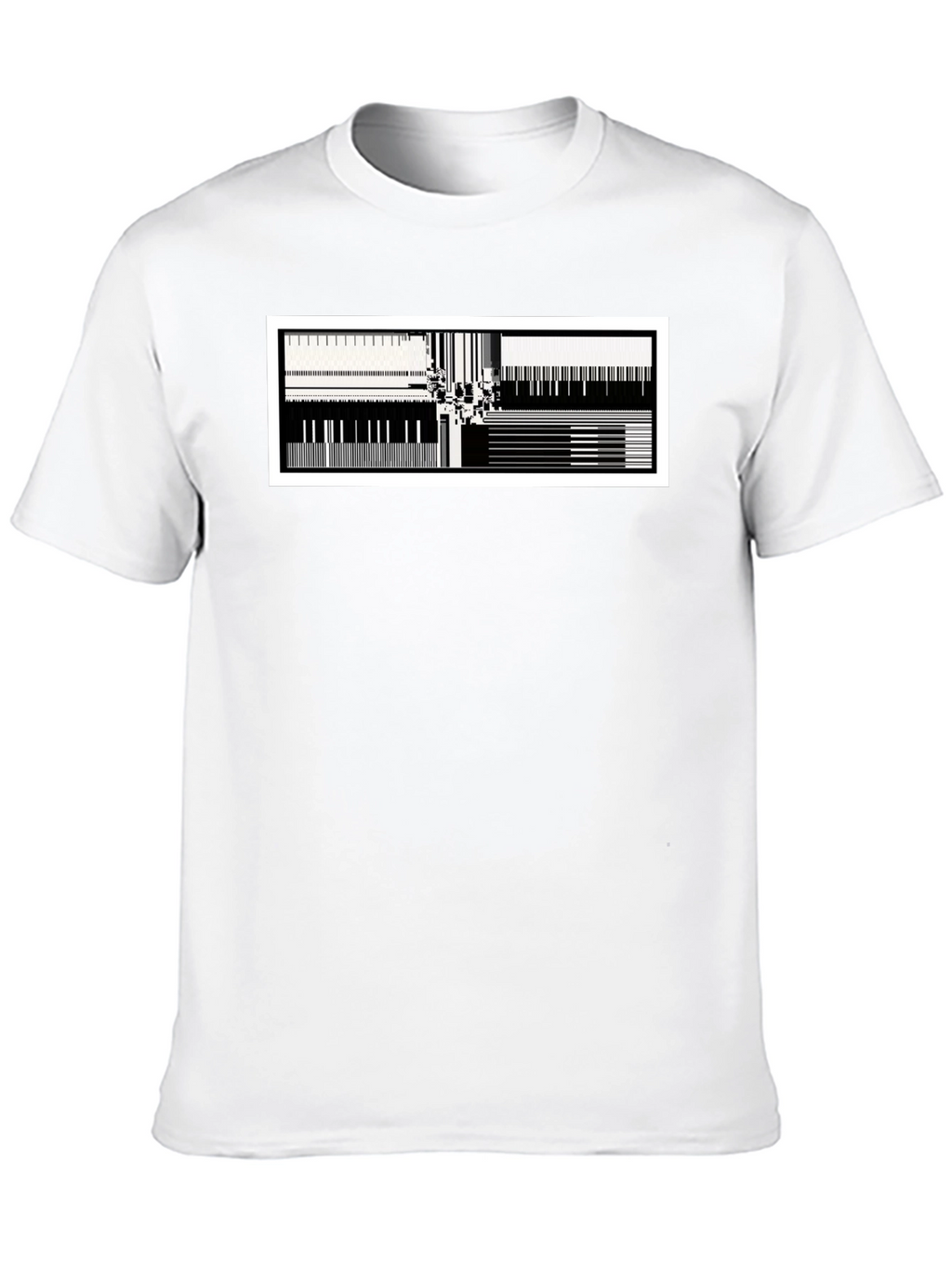 Abstract Music T-Shirt - Black Cotton Blend Modern Design