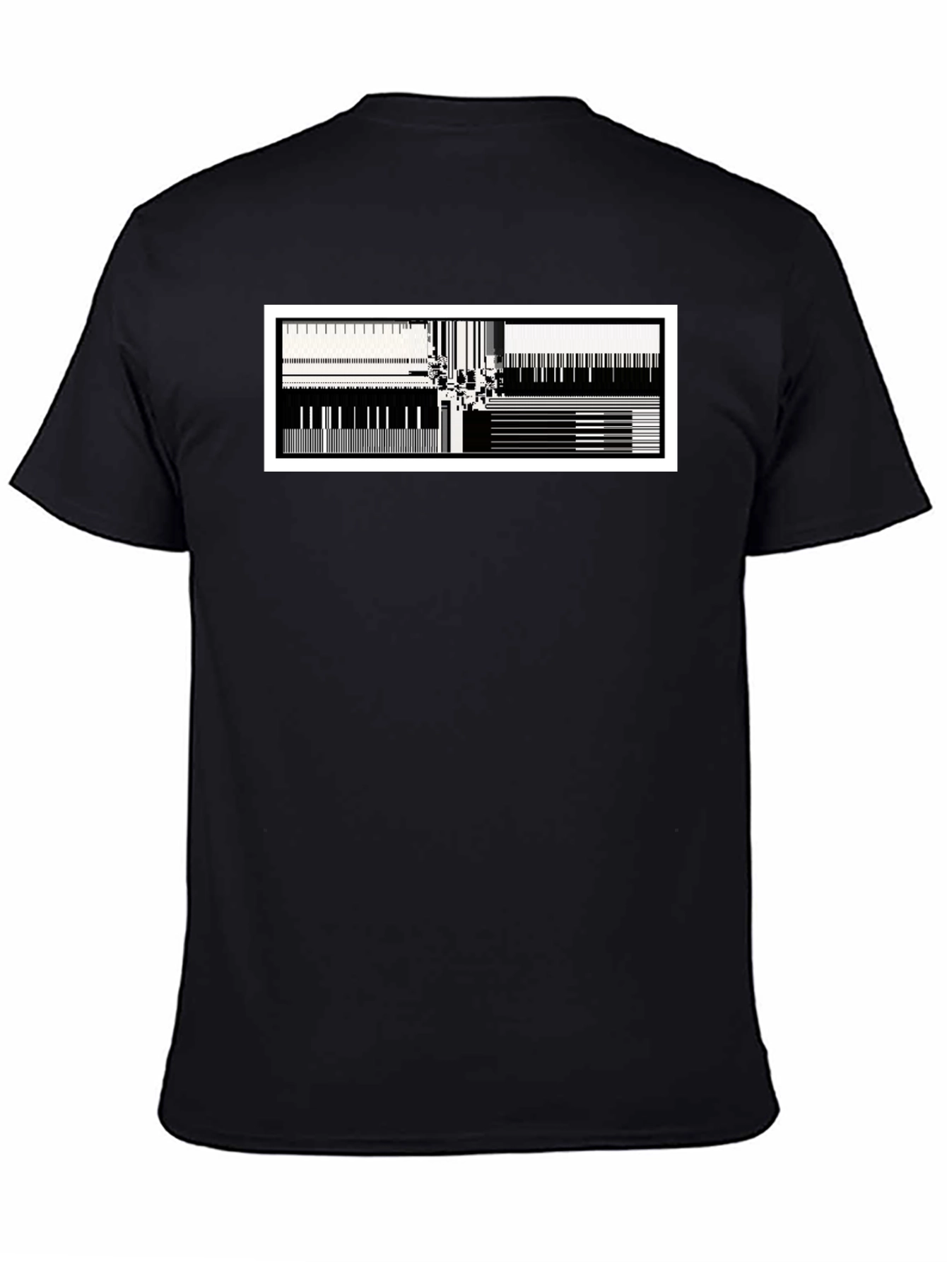 Abstract Music T-Shirt - Black Cotton Blend Modern Design