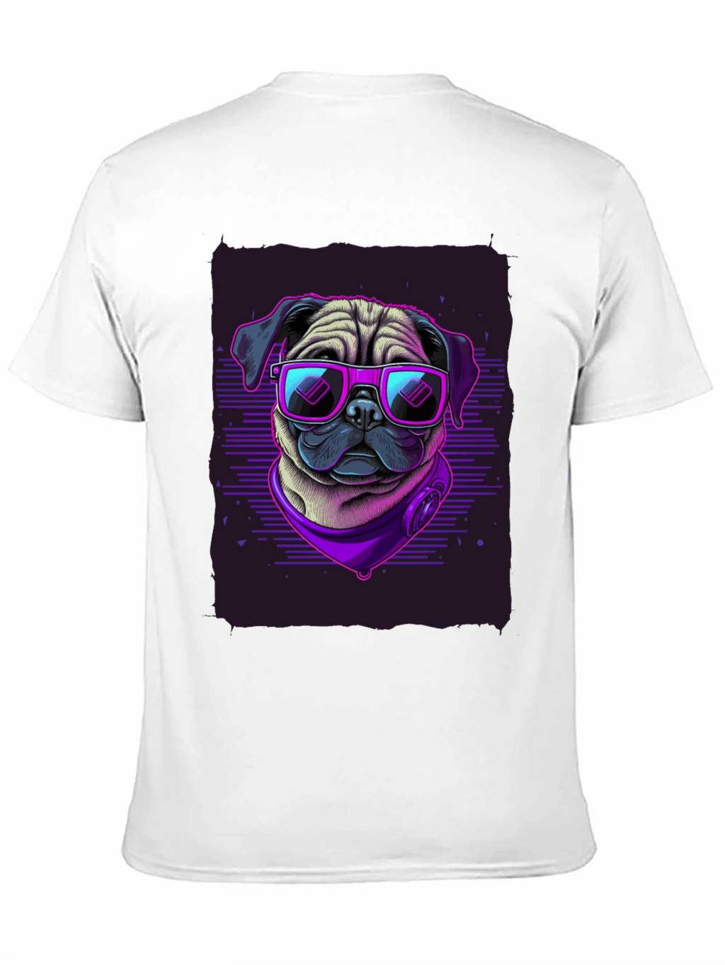 Pug Wearing Sunglasses Black T-Shirt