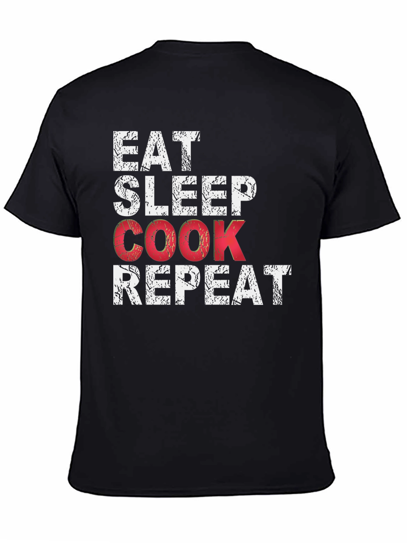 Eat Sleep Cook Repeat Black Graphic T-Shirt