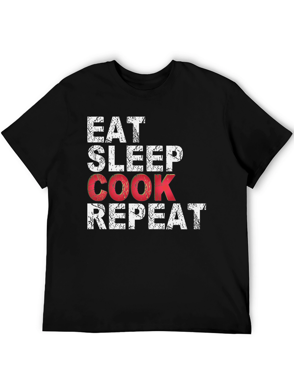 Eat Sleep Cook Repeat Black Graphic T-Shirt