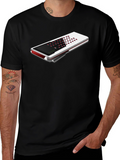 Modern Black T-Shirt with Unique Electronic Device Design