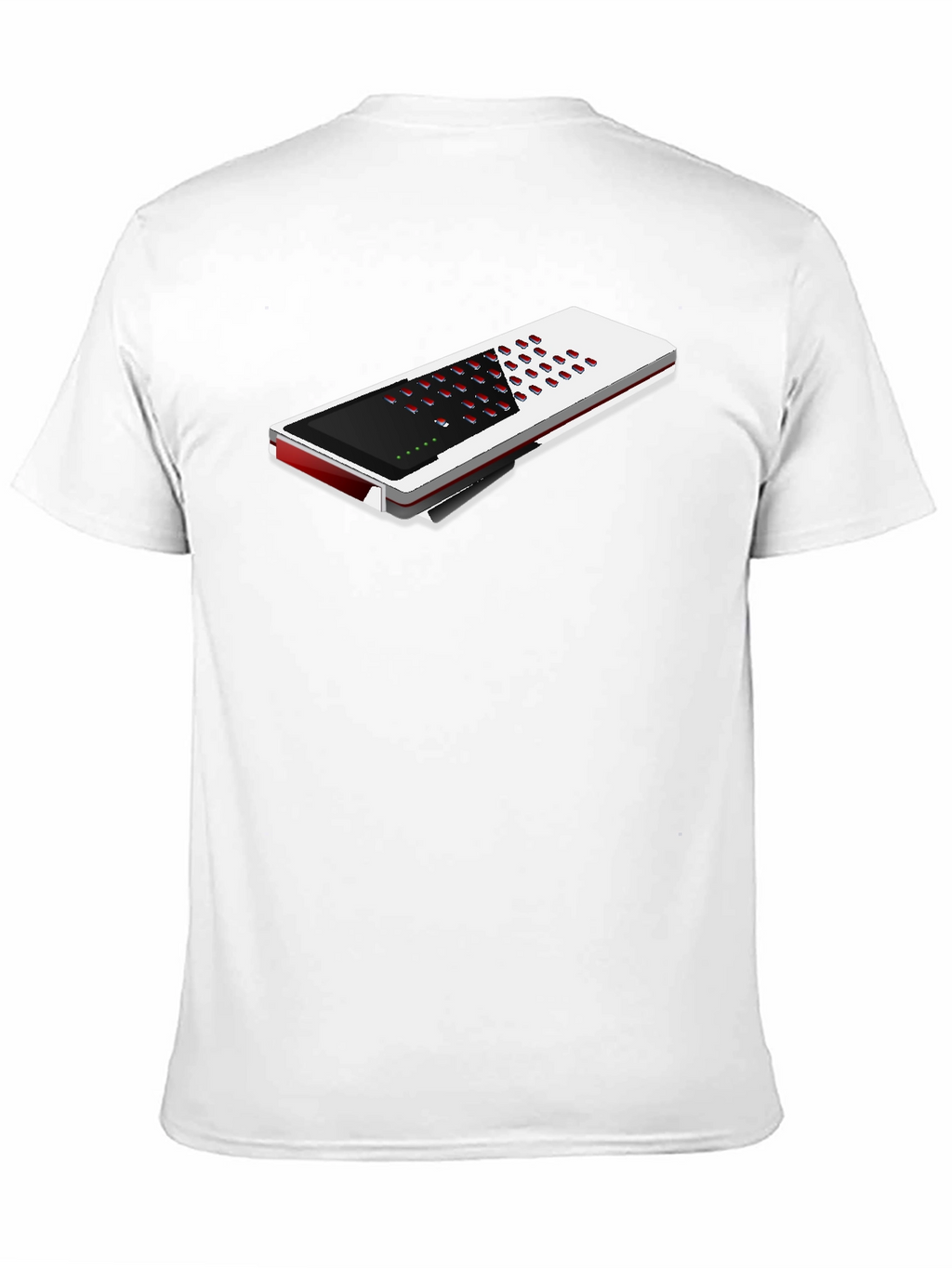 Modern Black T-Shirt with Unique Electronic Device Design