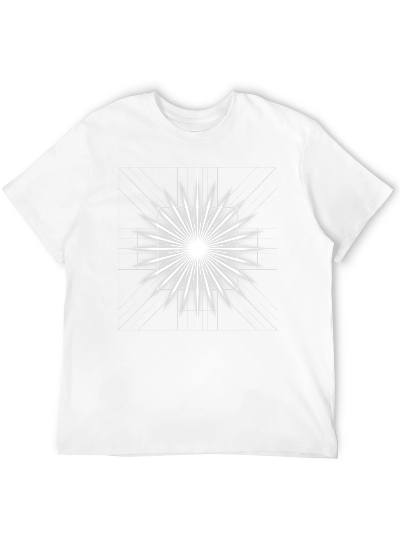 Geometric Burst Graphic Tee - Modern Black T-Shirt