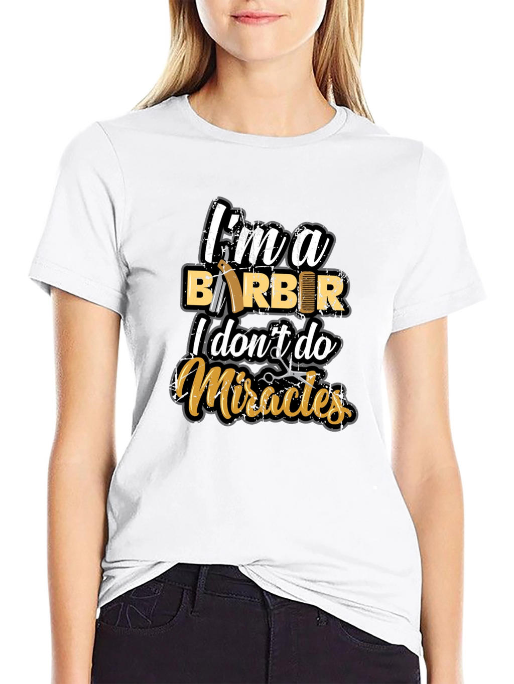 Barber T-Shirt: I Dont Do Miracles Funny Tee