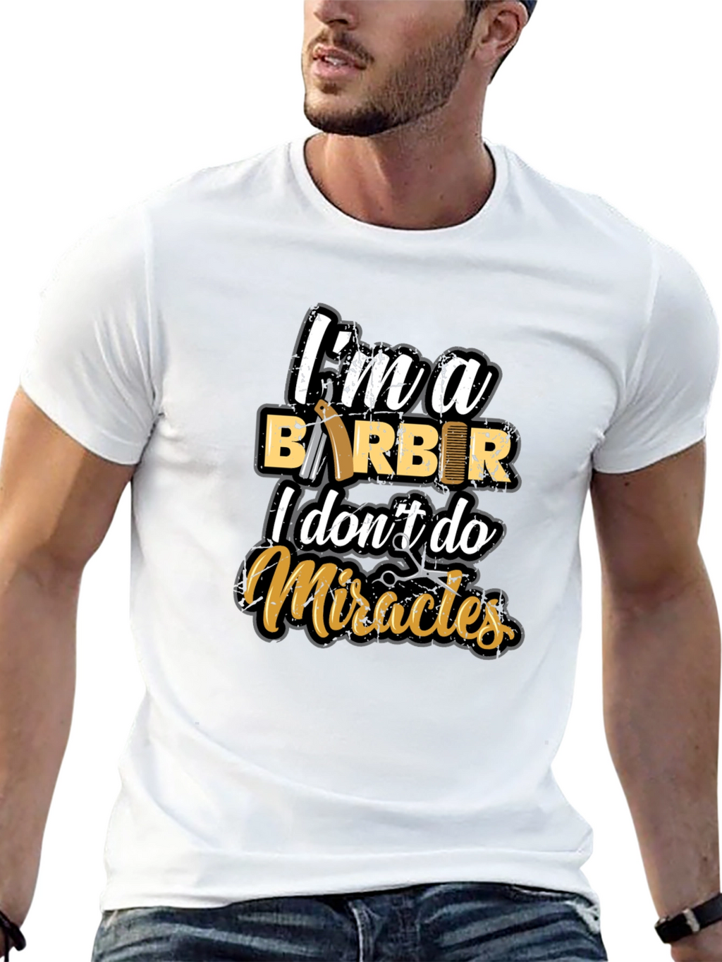 Barber T-Shirt: I Dont Do Miracles Funny Tee